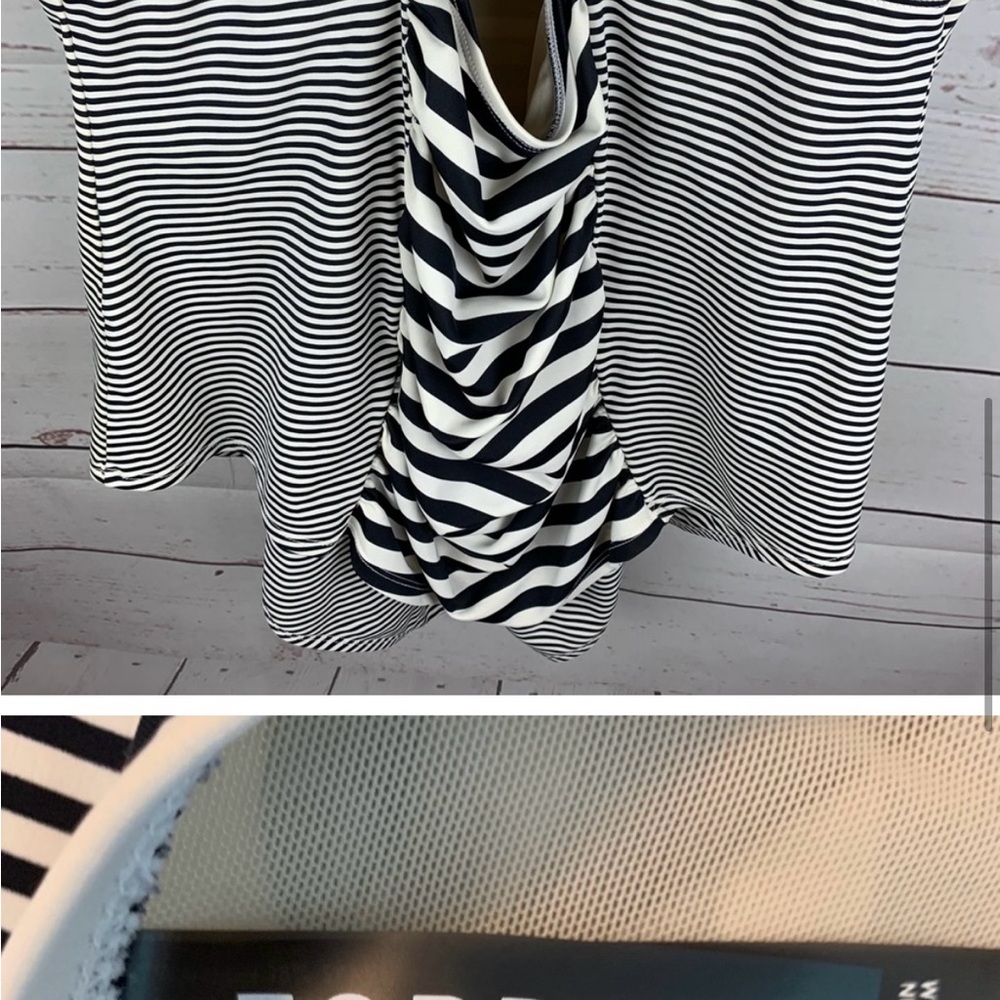 Torrid | Black Cream Striped One Piece Swimsuit - Picture 5 of 7